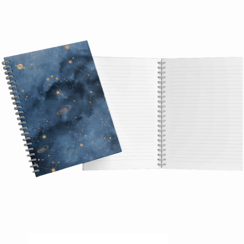 Planificare și agende - Notes A5 constelatii 100 file dictando cu arc alb