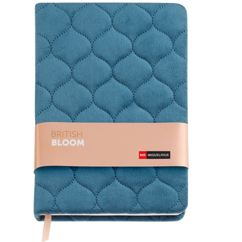 Agende nedatate - Notebook A5 matlasat 80 file punctat albastru British Bloom