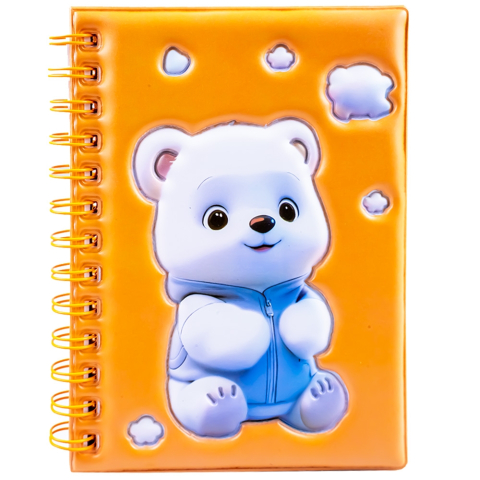 Notes A6 cu arc 60 file 3D ursulet diverse culori [3]