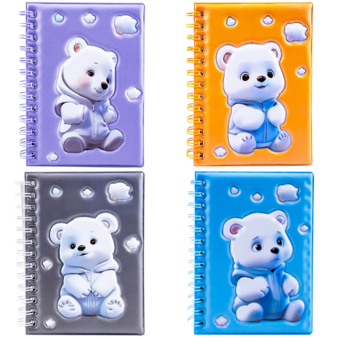 Notes - Notes A6 cu arc 60 file 3D ursulet diverse culori