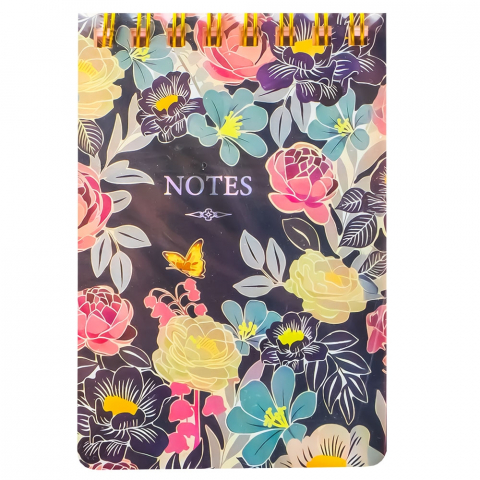 Notes A7 cu arc dictando 70 file coperta florala holografica [3]