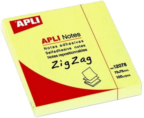 Papetărie și articole din hârtie - Notes adeziv Apli 75x75 mm galben
