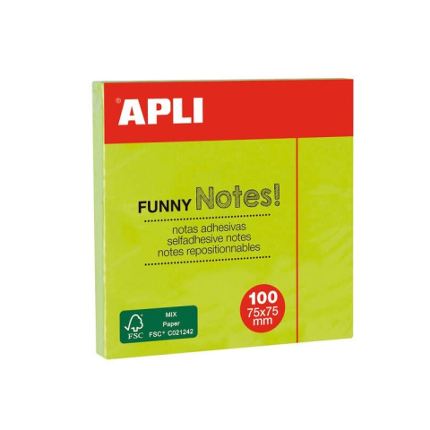 Papetărie și articole din hârtie - Notes adeziv Apli 75x75mm verde