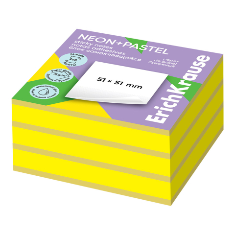 Noutăți Librăria Compas - Notes adeziv ErichKrause Neon+Pastel 51х51 mm 250 file
