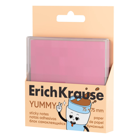 Noutăți Librăria Compas - Notes adeziv ErichKrause Yummy 75х75 mm 80 file roz