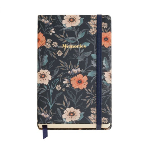 Agende nedatate - Notebook cu elastic 90x140 mm 100 foi veline British Bloom