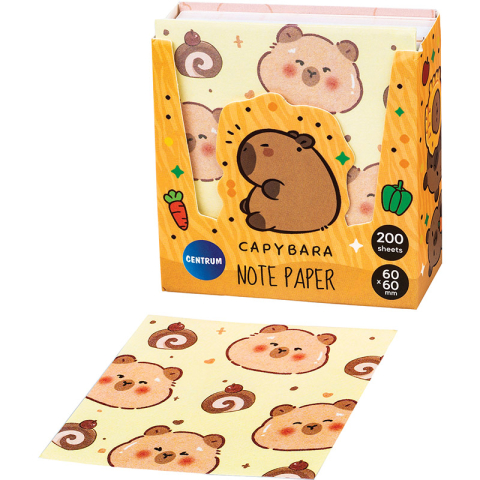 Papetărie și articole din hârtie - Notes hartie 200 pagini 60x60 mm Capybara Centrum