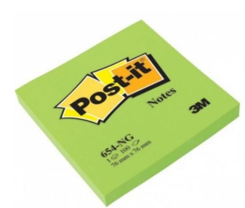 Note adezive - Notite autoadezive Post-it verzi neon 7.6 x 7.6 cm 100 file