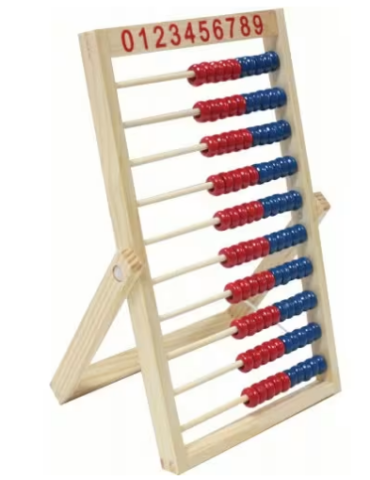 Socotitori și bețisoare pentru numărat - Numaratoare din lemn The Littlies cu 100 bile 27 x 17 cm