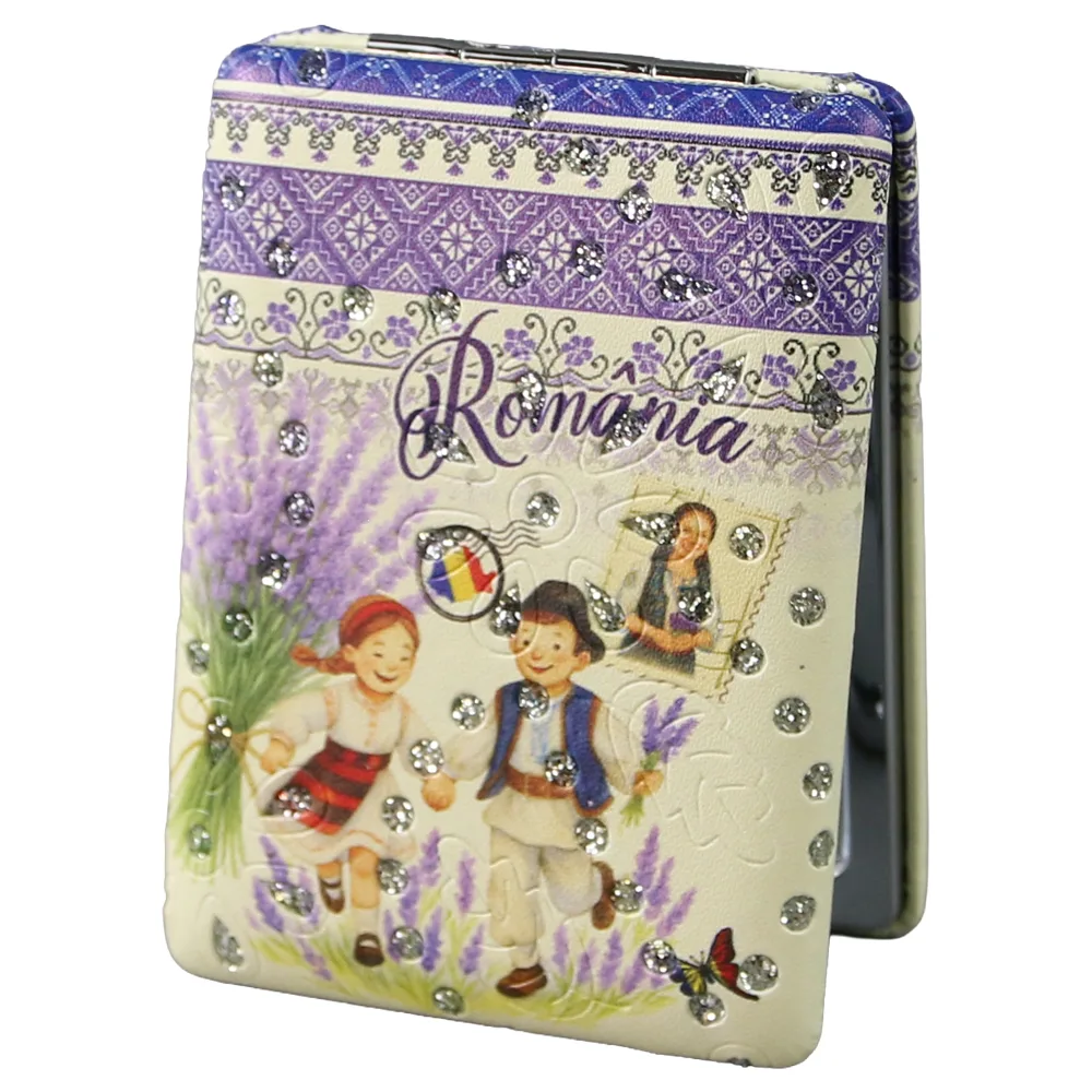 Casă și decorațiuni - Oglinda de buzunar Romania 6x8.5 cm Copii cu lavanda