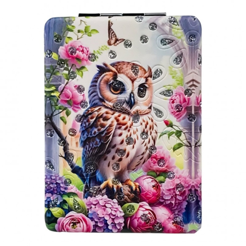 Casă și decorațiuni - Oglinda poseta 6x9 cm model bufnita