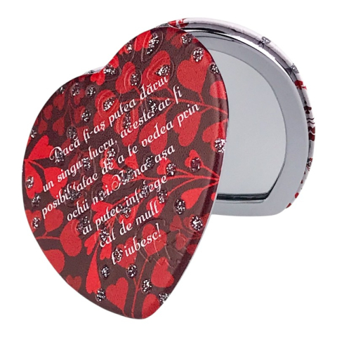 Oglinda de poseta inima cu mesaj de dragoste 7x7cm [8]