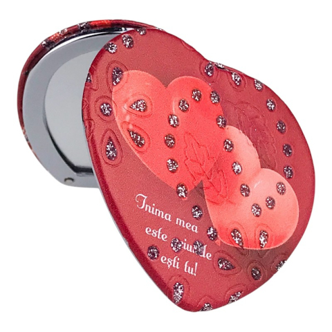 Oglinda de poseta inima cu mesaj de dragoste 7x7cm [7]