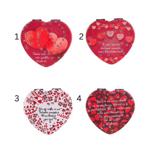 Oglinda de poseta inima cu mesaj de dragoste 7x7cm [1]