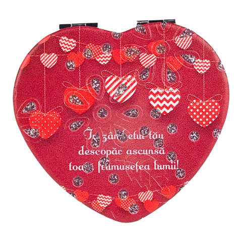 Oglinda de poseta inima cu mesaj de dragoste 7x7cm [2]