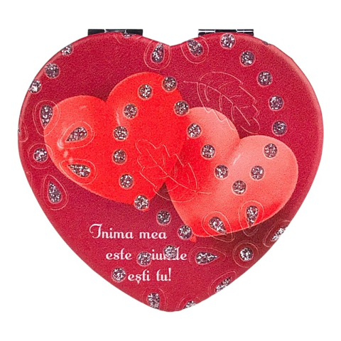 Oglinda de poseta inima cu mesaj de dragoste 7x7cm [3]