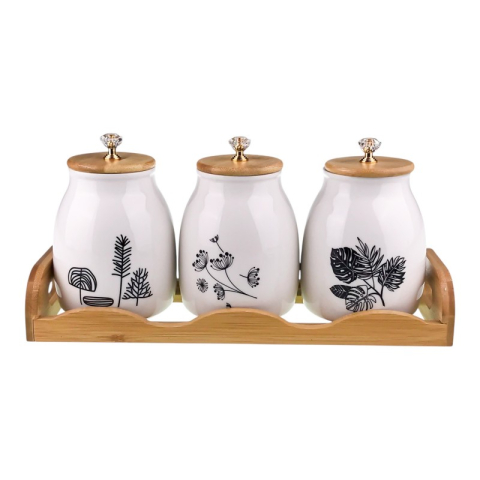 Casă și decorațiuni - Oliviera ceramica 3 piese pe suport lemn 37x17 cm