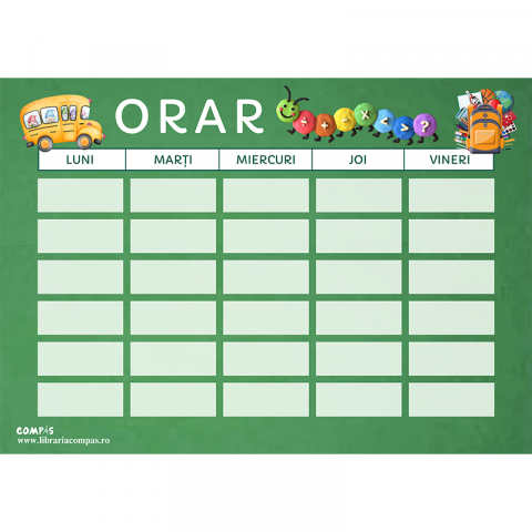 Accesorii școlare - Orar A5