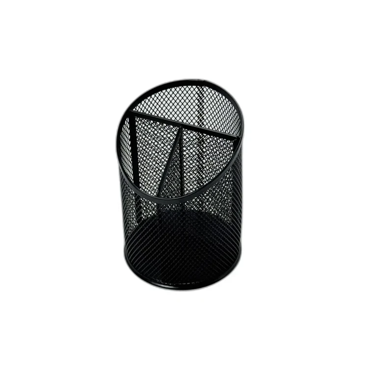Birotică și accesorii birou - Suport plasa metalica instrumente de birou 3 compartimente Duoguo negru