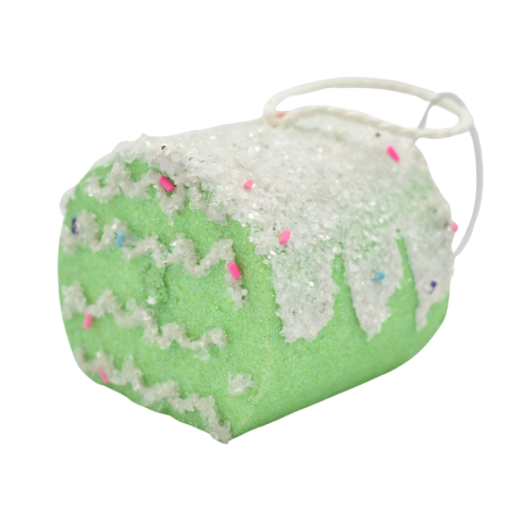 Noutăți Librăria Compas - Ornament bomboana verde cu glazura alba 5.5x6 cm