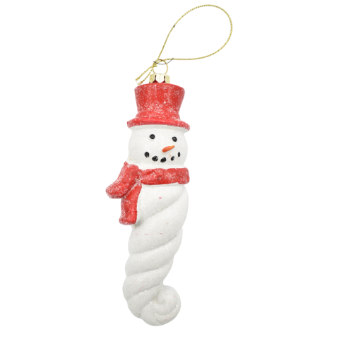 Noutăți Librăria Compas - Ornament brad baston cu om de zapada 16 cm plastic