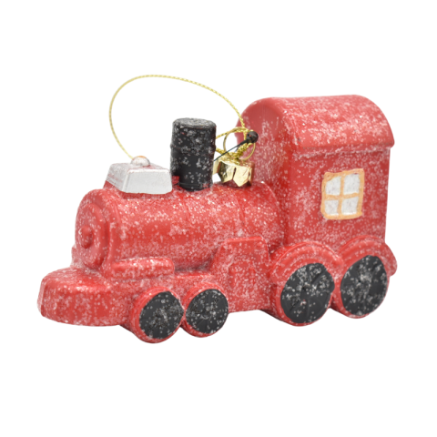 Noutăți Librăria Compas - Ornament brad locomotiva rosie plastic 12x7x3.8 cm