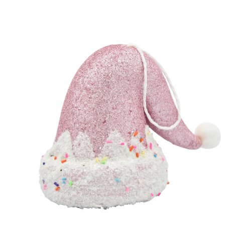 Ornament caciulita roz din polistiren 10x8 cm [1]