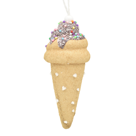 Noutăți Librăria Compas - Ornament de agatat cornet maro cu inghetata 16x6 cm