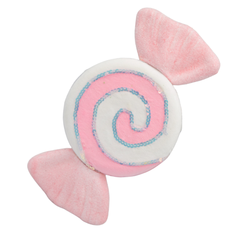 Decorațiuni și articole de Crăciun - Ornament de agatat bomboana roz din plastic 33x17 cm