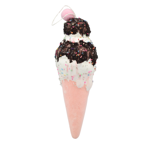 Noutăți Librăria Compas - Ornament de agatat cornet cu inghetata 9x28 cm