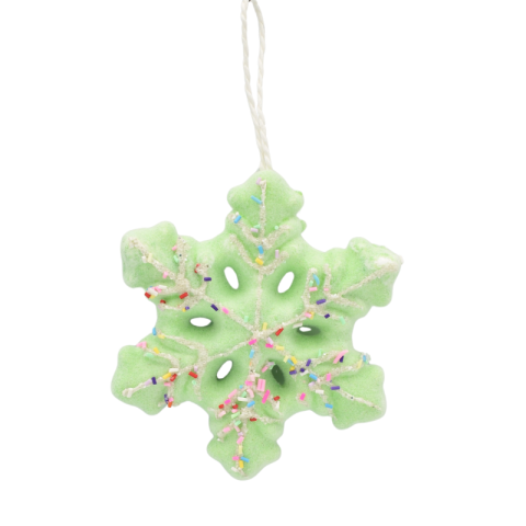 Ornament de agatat din polistiren fulg verde 12 cm [1]