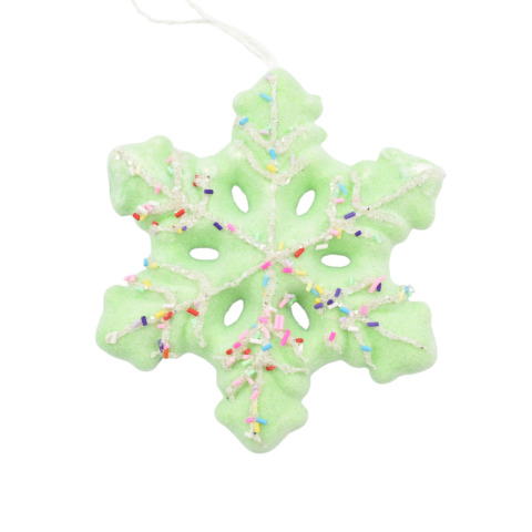 Noutăți Librăria Compas - Ornament de agatat din polistiren fulg verde 12 cm