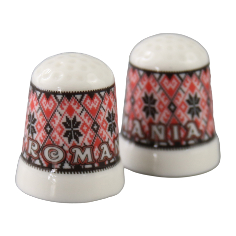 Ornament degetar din ceramica Romania cu motive traditionale 2.5 x 3 cm [1]