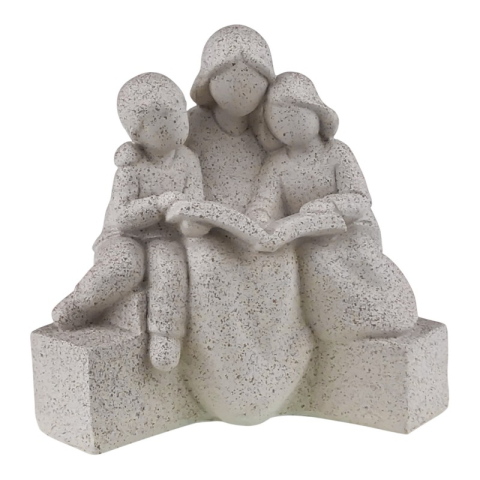 Ornamente și figurine decorative - Decoratiune rasina 18x17 cm Mama cu doi copii