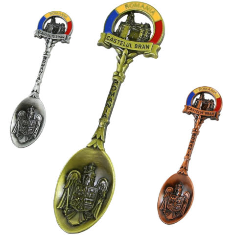 Magneți - Magnet lingurita Romania Castelul Bran 3x11 cm culori diferite