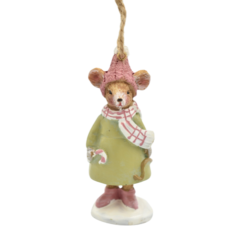 Ornament soricel din rasina cu agatatoare 3.2x3x8.2 cm [0]