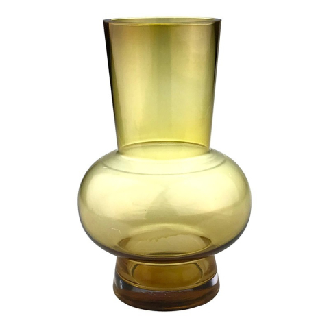 Vaze decorative - Vaza bombata din sticla fumurie 16x28 cm diverse culori