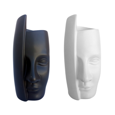 Vaze decorative - Vaza ceramica in forma de chip uman 7x15 cm diverse culori