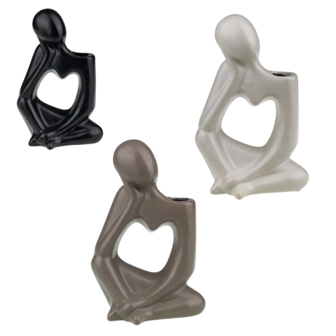 Vaze decorative - Vaza decorativa din ceramica 13x20 cm Om ganditor