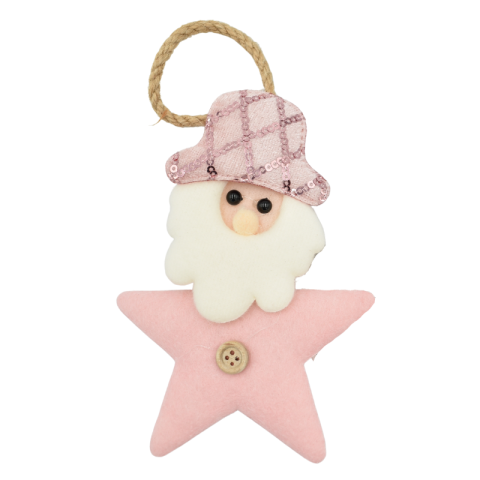 Noutăți Librăria Compas - Ornament pentru brad stea roz mos 10x13 cm