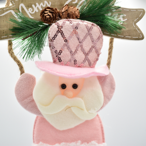 Ornament pentru brad mos roz 18x32 cm [2]