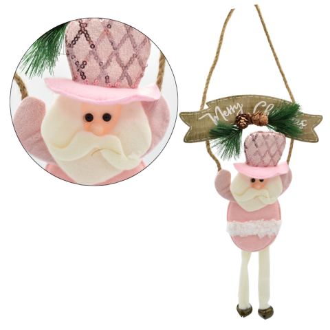 Noutăți Librăria Compas - Ornament pentru brad mos roz 18x32 cm