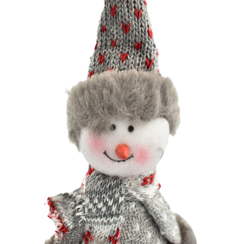 Ornamente pentru brad figurina om zapada cu pulover gri [2]