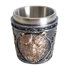 Căni și pahare - Pahar decor Medieval model cap de  urs 70 ml