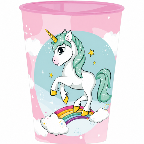 Rechizite școlare - Pahar din plastic 260 ml Unicorn