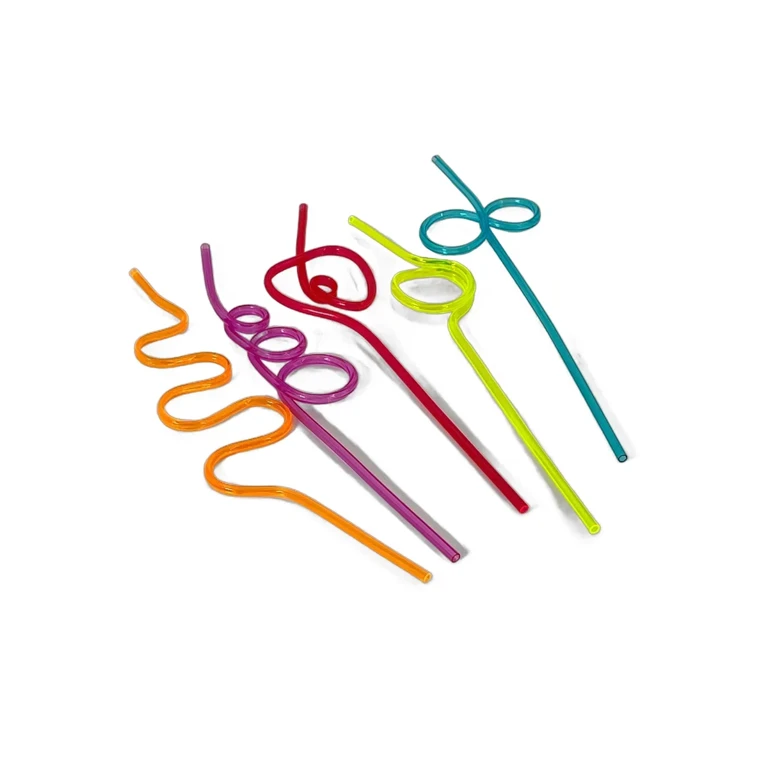 Articole Party - Paie rasucite din plastic pentru bauturi 26 cm 5/set multicolor
