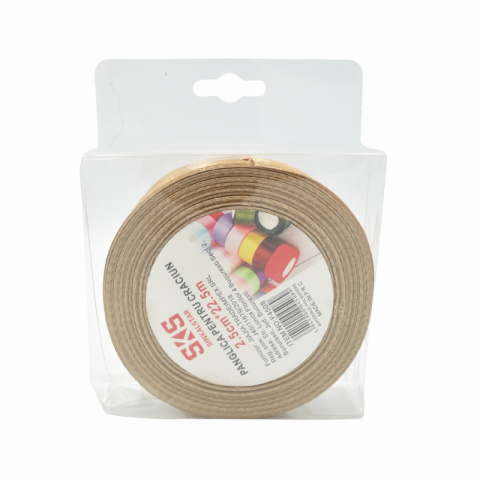 Funde și panglici - Panglica 2.5 cm x 22.5 m bej SKS Sinkalstar