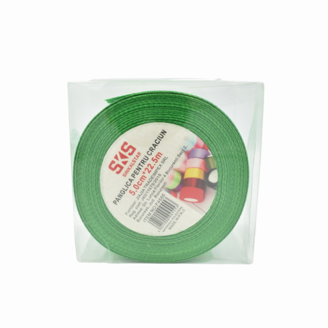 Panglica 5 cm x 22.5 m Christmas green SKS Sinkalstar [1]