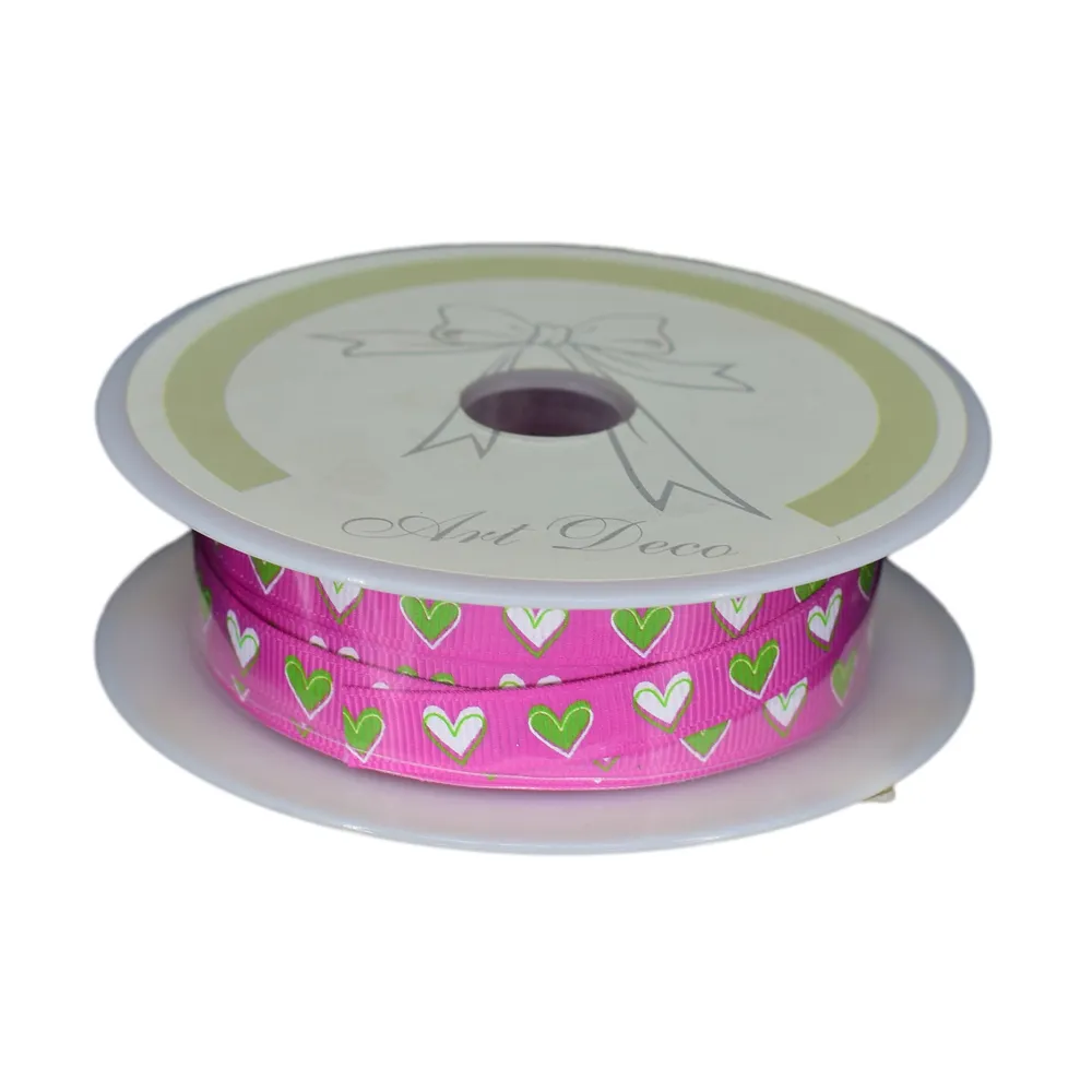 Noutăți Librăria Compas - Panglica decor 10 mm x10 m pink cu inimioare