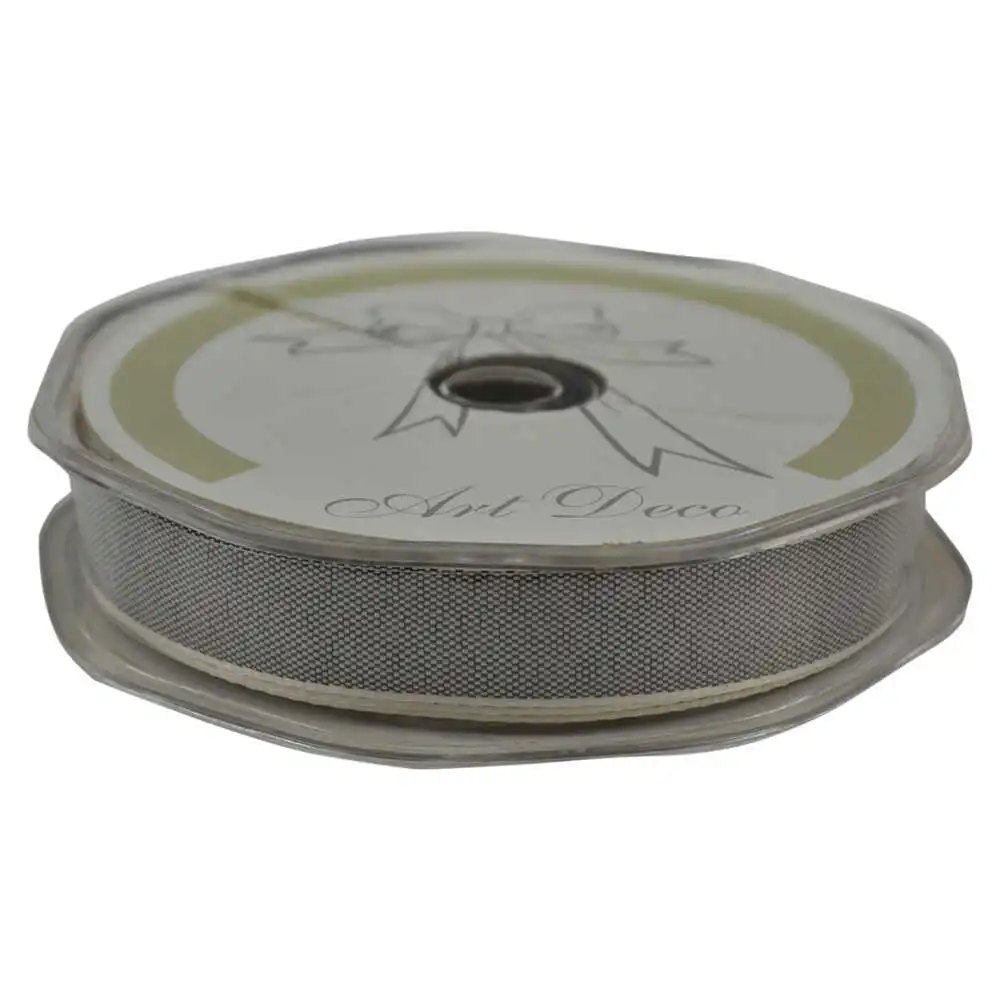 Accesorii pentru impachetat - Panglica din textil gri 15mm x 20m Art Deco